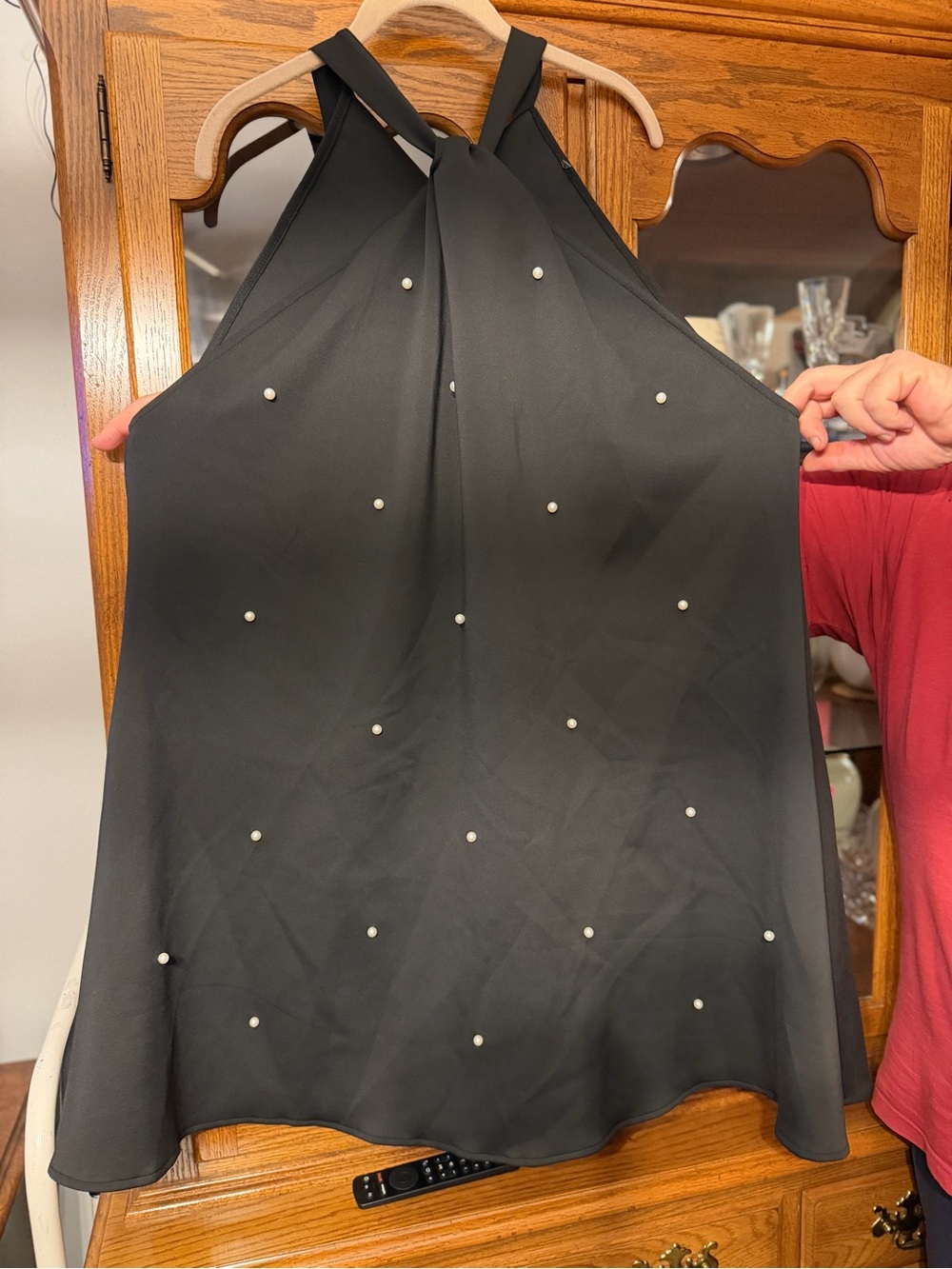 Navy Blue Pearl XL Halter Dress, NEW, $15